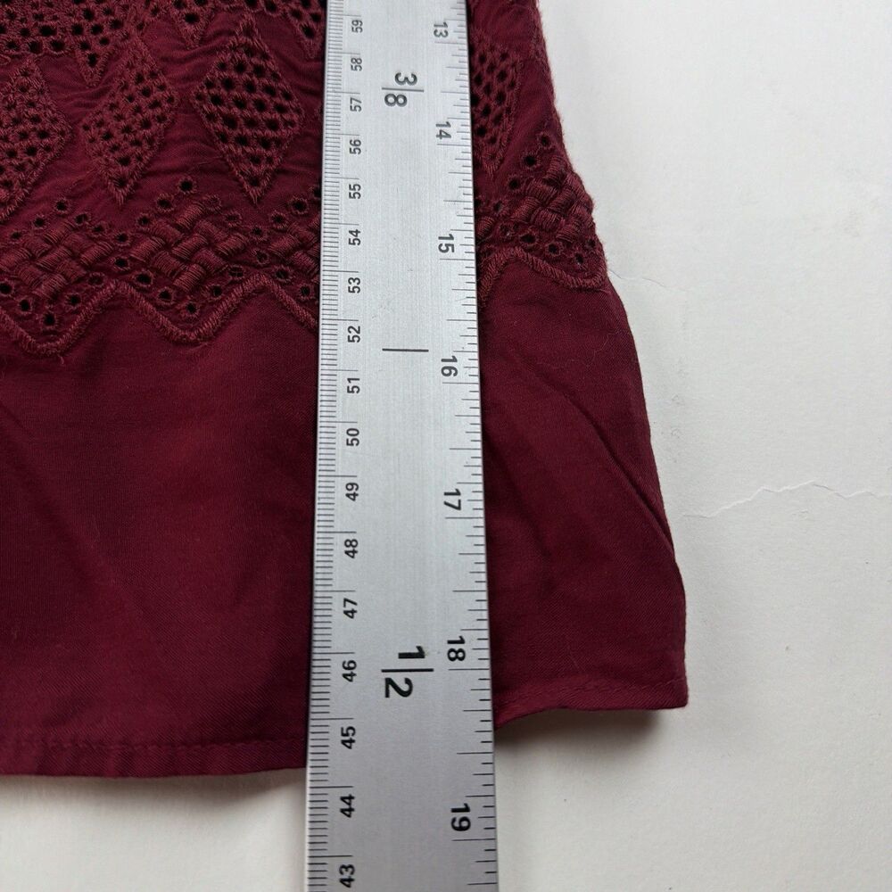 Old Navy Lace Trim Camisole Top XL Dark Red Burgundy  Peasant Cottagecore Boho - Picture 5 of 7